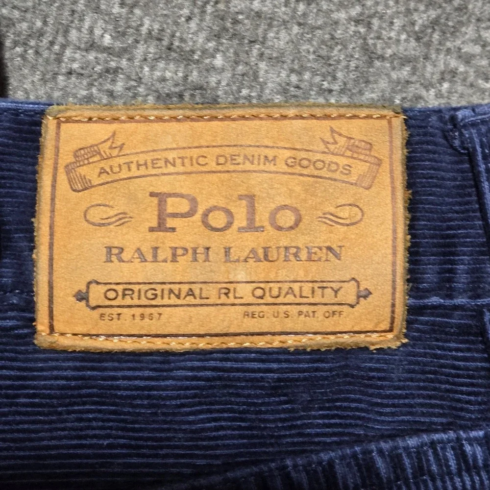 Polo‎ Ralph Lauren Corduroy Pants Mens Size 42 Big 42x30 Blue Preppy